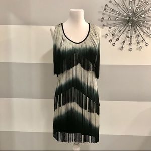 BOSTON PROPER Fringe Flapper Style Dress